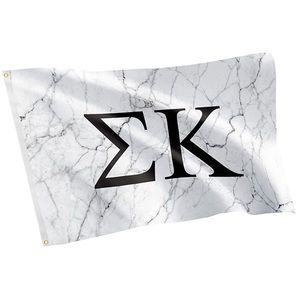 3X5 Sigma Kappa White Marble Flag #75